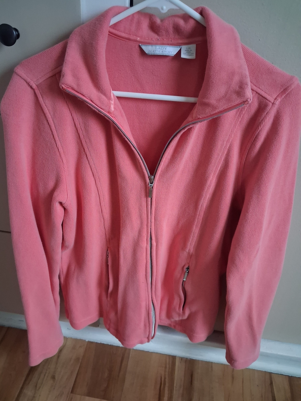Coral Pink Full-Zip Fleece Jacket